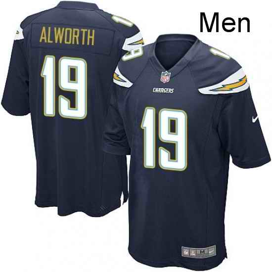 Men Nike Los Angeles Chargers 19 Lance Alworth Game Navy Blue Team Color NFL Jersey